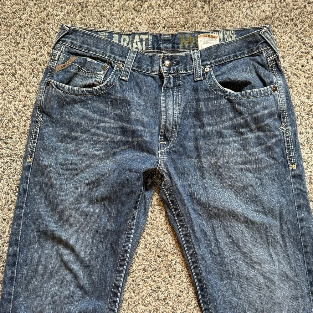 Ariat Jeans M5 Low Rise Straight Leg Fit Buffalo Nickle Men's 34x32 Whiskers Y2K